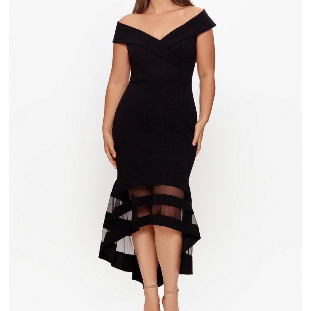 XSCAPE Black Formal Illusion Gown NWT 20W